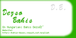 dezso bahis business card